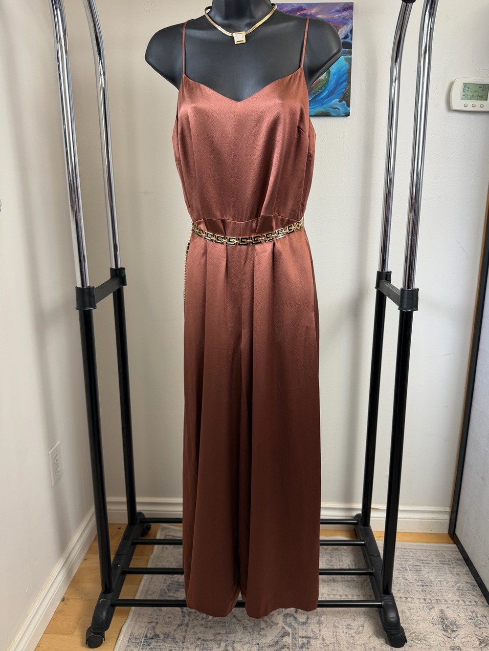 Club Monaco 100% Silk Palazzo Jumpsuit